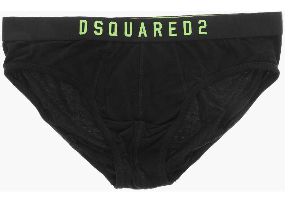 Lenjerie intima DSQUARED2 Solid Color Brief With Contrasting Logo Black Barbati (BM 19589882) 1