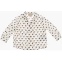 Camasi Gucci Poplin Cotton Shirt With All-Over Equestrian Print