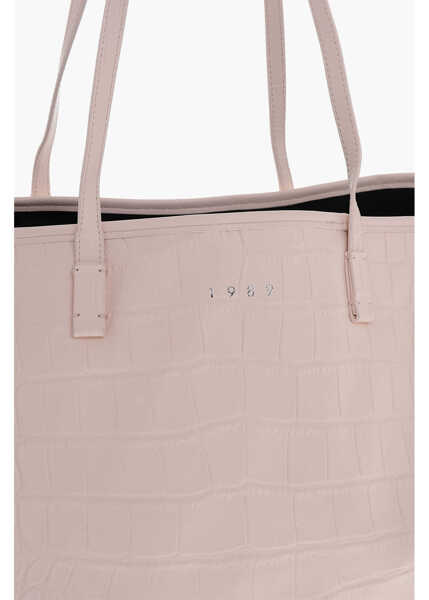 Genti de mana 1989 STUDIO Crocodile Effect Leather Tote Bag Pink Femei (BM 19589894) 3