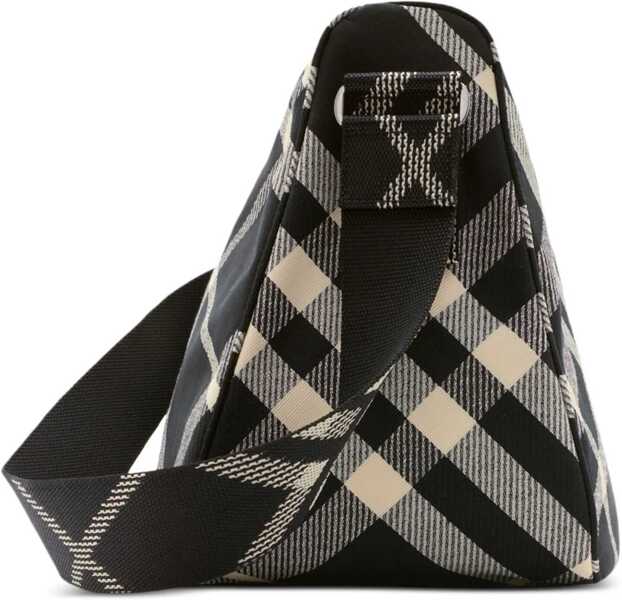 Genti de mana Burberry Checked Crossbody Bag Black & White Barbati (BM 19589912) 3