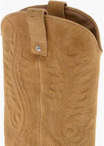 Ghete 1989 STUDIO Solid Color Suede Western Boots Brown Barbati (BM 19589915) 4