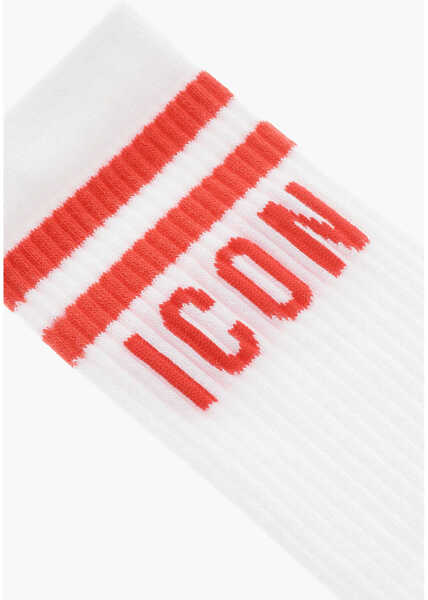 Sosete DSQUARED2 Icon Long Socks With Contrasting Monogram White Barbati (BM 19589921) 2