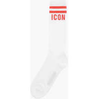 Sosete pentru Barbati - Sosete DSQUARED2 Icon Long Socks With Contrasting Monogram White Barbati (BM 19589921) - B-mall.ro