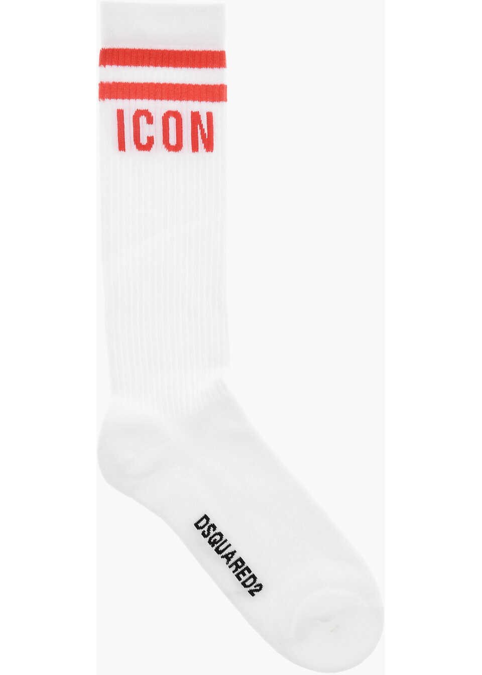 Sosete DSQUARED2 Icon Long Socks With Contrasting Monogram White Barbati (BM 19589921) 1
