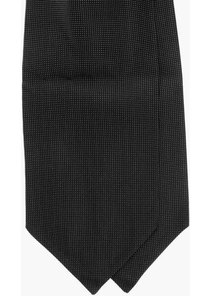 Cravate CORNELIANI Micro Polka Dots Silk Ascot Tie Black Barbati (BM 19589927) 2