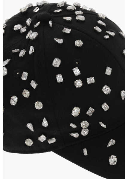 Caciuli 1989 STUDIO Solid Color Cap Embellished With Crystals Black Barbati (BM 19589930) 2