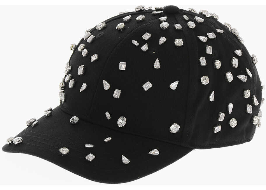 Caciuli 1989 STUDIO Solid Color Cap Embellished With Crystals Black Barbati (BM 19589930) 1