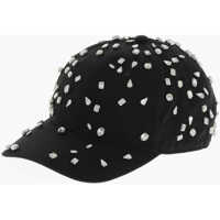 Caciuli Solid Color Cap Embellished With Crystals Barbati