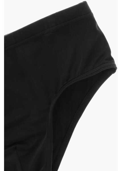 Slipi DSQUARED2 Icon Solid Color Swim Brief With Contrasting Print Black Barbati (BM 19589948) 2