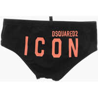Slipi pentru Barbati - Slipi DSQUARED2 Icon Solid Color Swim Brief With Contrasting Print Black Barbati (BM 19589948) - B-mall.ro