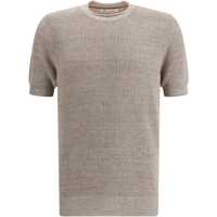Tricouri Cotton and linen knit T-Shirt Barbati