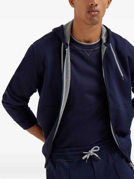 Tricouri Brunello Cucinelli T-shirt in cotton with a logo COBALTOGRIGIO MEDIO Barbati (BM 19590041) 5