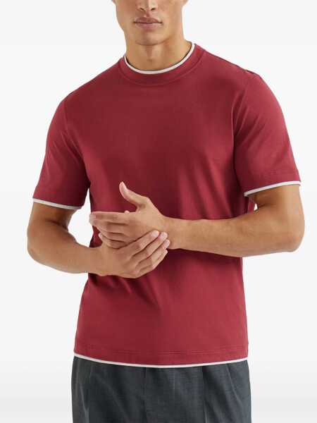 Tricouri Brunello Cucinelli Cotton T-Shirt CILIEGIAPERLA Barbati (BM 19590053) 3