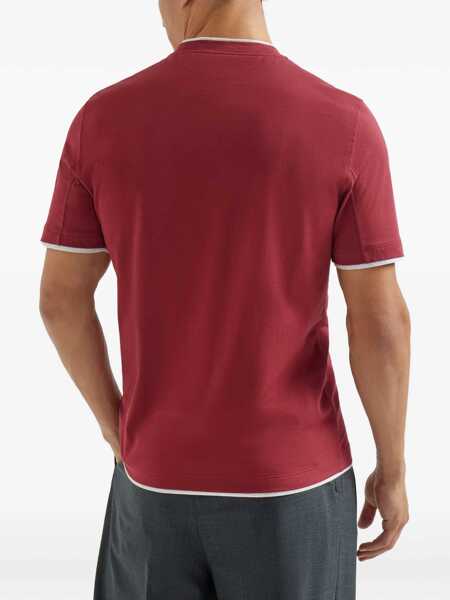 Tricouri Brunello Cucinelli Cotton T-Shirt CILIEGIAPERLA Barbati (BM 19590053) 4