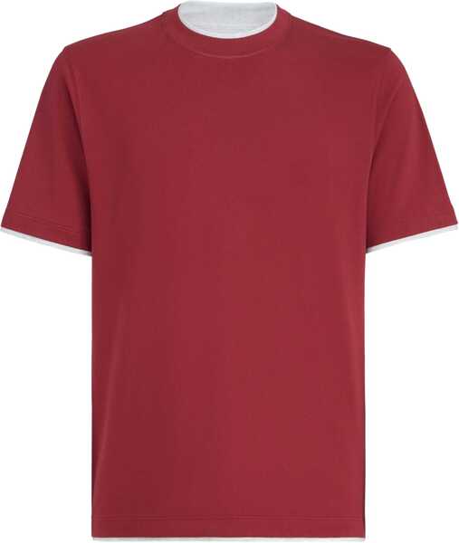 Tricouri Brunello Cucinelli Cotton T-Shirt CILIEGIAPERLA Barbati (BM 19590053) 1