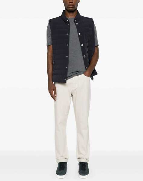 Tricouri Brunello Cucinelli Logoed T-Shirt PIOMBOPERLA Barbati (BM 19590074) 2