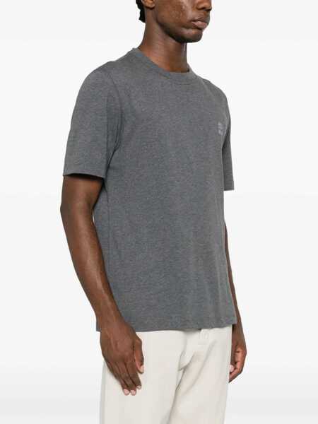 Tricouri Brunello Cucinelli Logoed T-Shirt PIOMBOPERLA Barbati (BM 19590074) 3