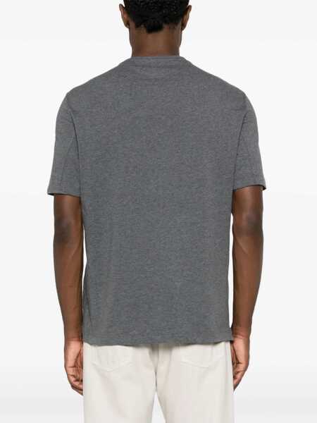 Tricouri Brunello Cucinelli Logoed T-Shirt PIOMBOPERLA Barbati (BM 19590074) 4