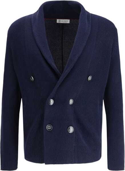 Cardigane Brunello Cucinelli Cardigan with a shawl collar NAVY Barbati (BM 19590092) 1