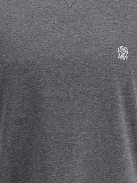 Tricouri Brunello Cucinelli T-shirt in cotton with a logo PIOMBOGRIGIO Barbati (BM 19590104) 3