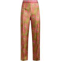 Pantaloni casual Bootcut Trousers with placed Paisley Foliage print Femei