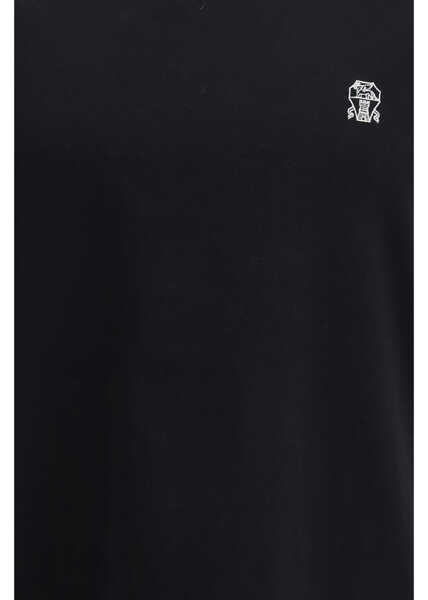 Tricouri Brunello Cucinelli T-shirt in cotton with a logo NEROGRIGIO MEDIO Barbati (BM 19590110) 3