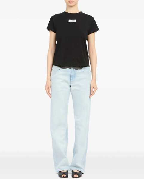 Tricouri MM6 Maison Margiela Cotton T-shirt BLACK Femei (BM 19590116) 2