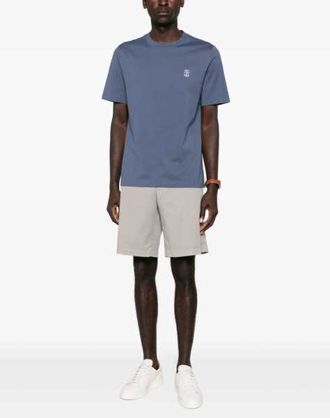 Tricouri Brunello Cucinelli Logoed T-Shirt DENIMOFF WHITE Barbati (BM 19590119) 2