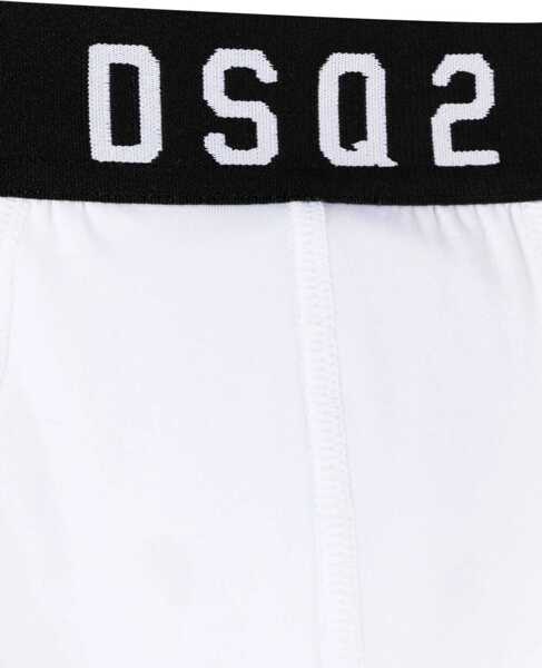 Chiloti DSQUARED2 Icon Stretch Cotton Brief With Contrasting Logoed Band White Barbati (BM 19590227) 3