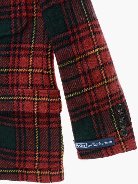 Sacouri Ralph Lauren Checked Wool Blazer With 3 Buttons Red Baieti (BM 19590257) 4