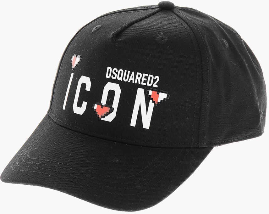 Caciuli DSQUARED2 Icon Cotton Gabardine Cap With Embossed Details Black Femei (BM 19590269) 1