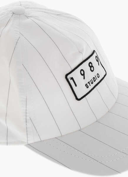 Caciuli 1989 STUDIO Striped Cap With Logoed Patch White Barbati (BM 19590275) 2