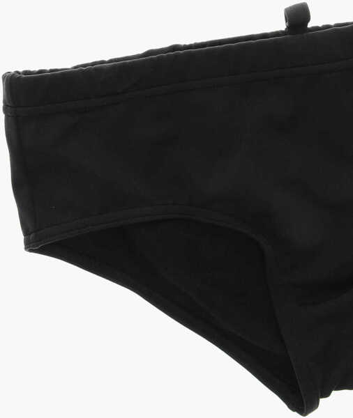 Slipi DSQUARED2 Icon Solid Color Swim Brief With Contrasting Print Black Barbati (BM 19590281) 2