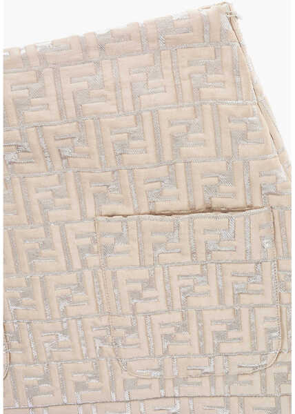 Fuste Fendi Two-Tone Skirt With Metallic Monogram Beige Fete (BM 19590419) 2