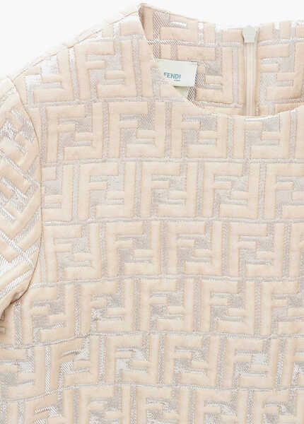 Rochii Fendi Two-Tone Dress With Metallic Monogram Beige Fete (BM 19590425) 2