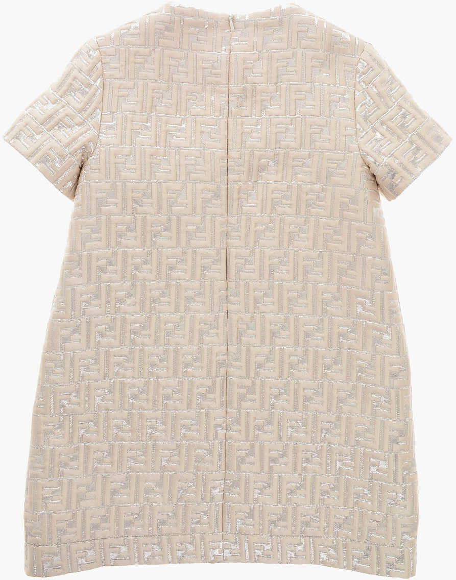 Rochii Fendi Two-Tone Dress With Metallic Monogram Beige Fete (BM 19590425) 3