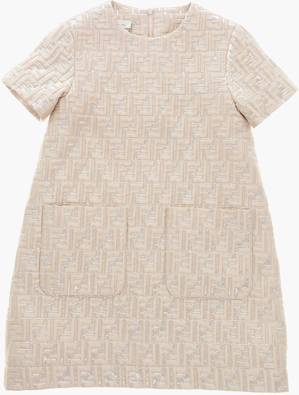 Rochii Fendi Two-Tone Dress With Metallic Monogram Beige Fete (BM 19590425) 1