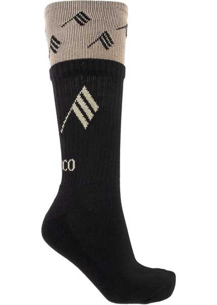 Sosete THE ATTICO Logo cotton Socks BLACK/WHITE Femei (BM 19594811) 2