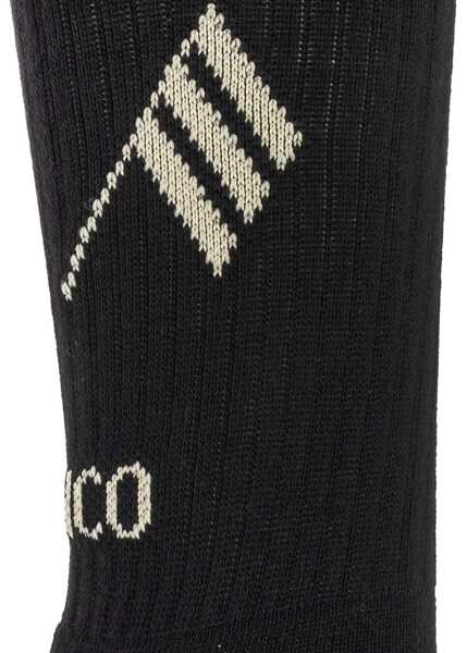 Sosete THE ATTICO Logo cotton Socks BLACK/WHITE Femei (BM 19594811) 3