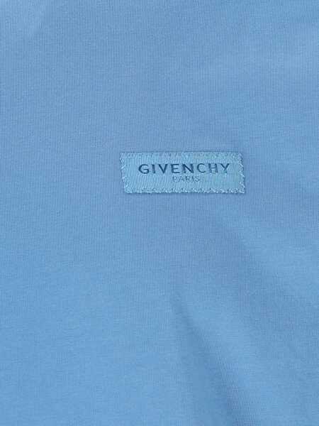 Tricouri Givenchy Cotton T-Shirt with logo patch MILITARY BLUE Barbati (BM 19594817) 3
