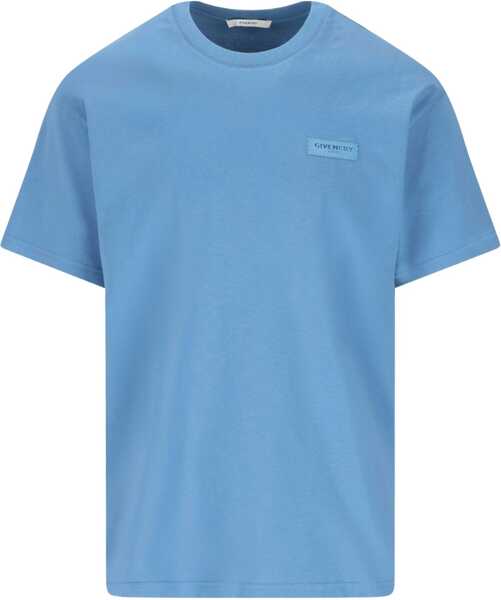 Tricouri Givenchy Cotton T-Shirt with logo patch MILITARY BLUE Barbati (BM 19594817) 1