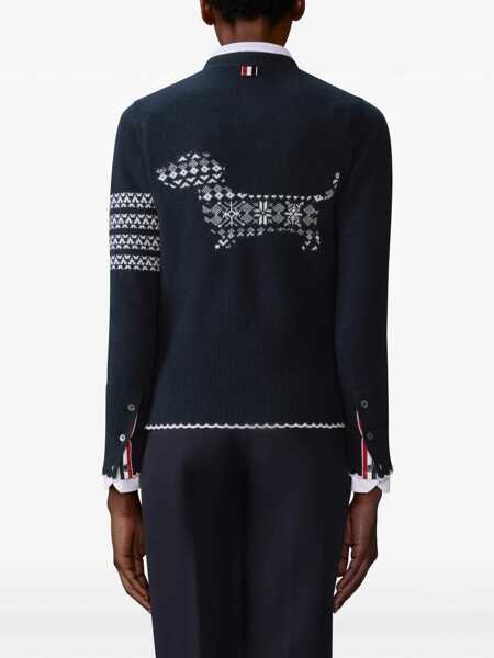 Cardigane Thom Browne Holiday Hector Cardigan NAVY Femei (BM 19594835) 4