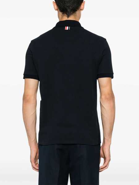 Tricouri Polo Thom Browne Polo Shirt whit iconic bands NAVY Barbati (BM 19594847) 4