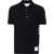 Thom Browne Polo Shirt whit iconic bands NAVY