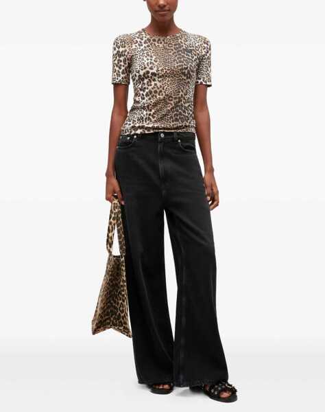 Tricouri Ganni Leopard Rib T-Shirt LEOPARD Femei (BM 19594853) 2