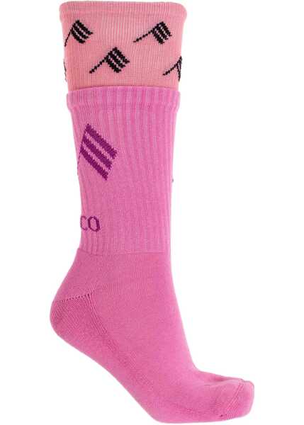 Sosete THE ATTICO Logo cotton Socks PINK Femei (BM 19594856) 2