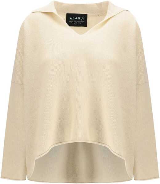 Tricouri Polo ALANUI Sweater with polo collar OFF WHITE Femei (BM 19594862) 1