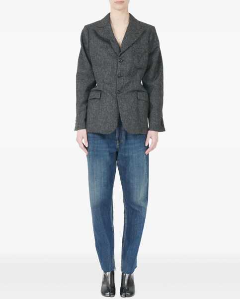 Jachete Maison Margiela Three-Button Tweed Jacket DARK GREY MELANGE Femei (BM 19594910) 2