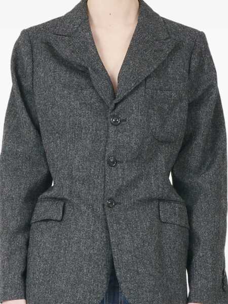 Jachete Maison Margiela Three-Button Tweed Jacket DARK GREY MELANGE Femei (BM 19594910) 5