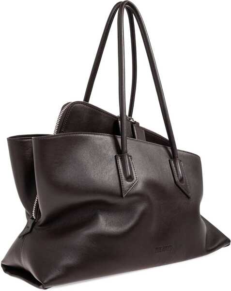 Genti de umar THE ATTICO La Passeggiata Medium leather Shoulder Bag DARK BROWN Femei (BM 19594922) 3